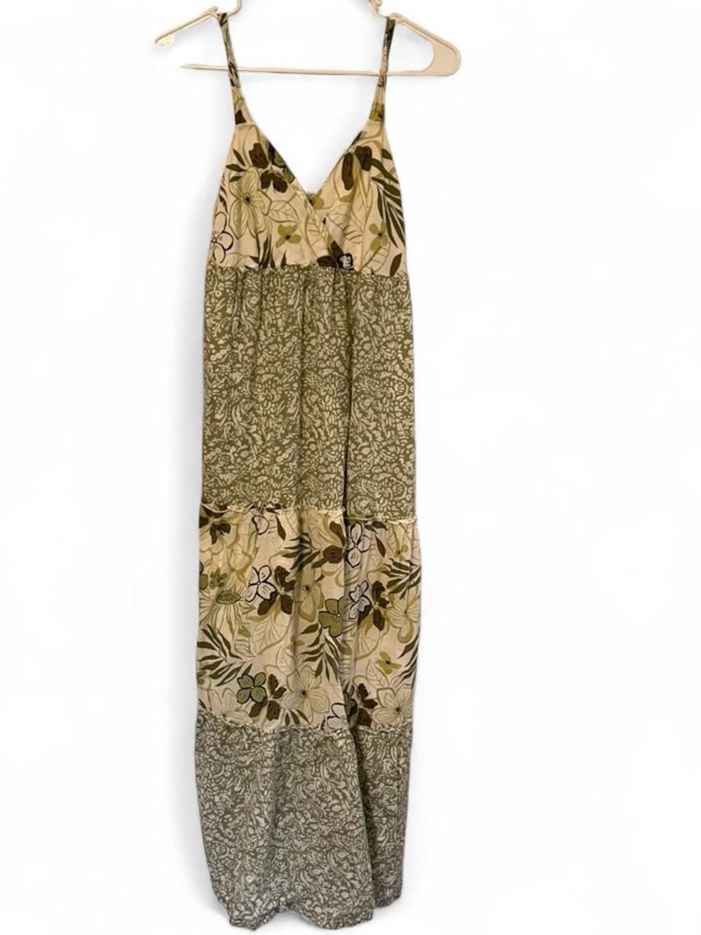 Style & Co. Cream Dress with Olive Print